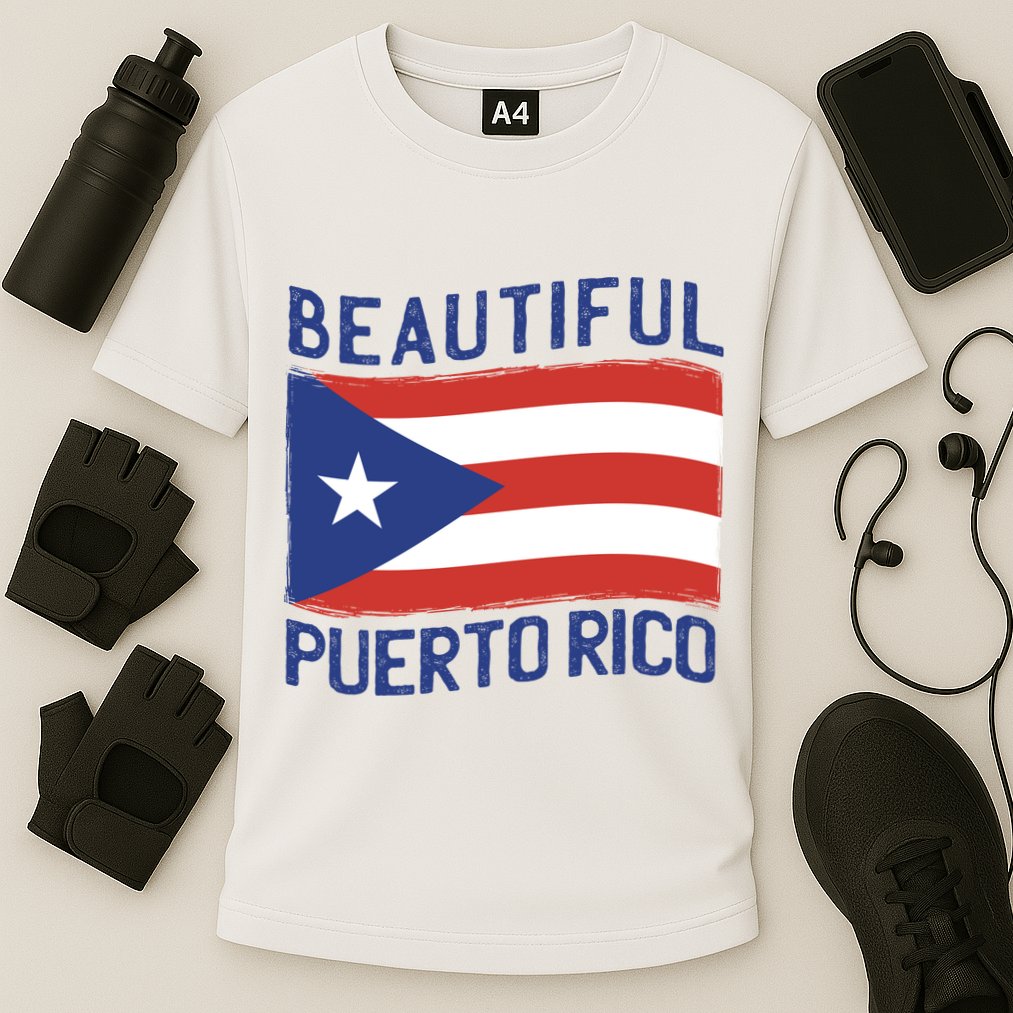 Beautiful Puerto Rico Flag Cooling Performance Crew T-Shirt