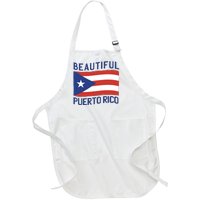 Beautiful Puerto Rico Flag Full-Length Apron With Pockets