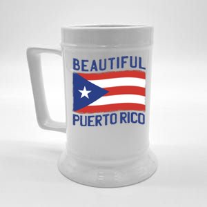 Beautiful Puerto Rico Flag Beer Stein