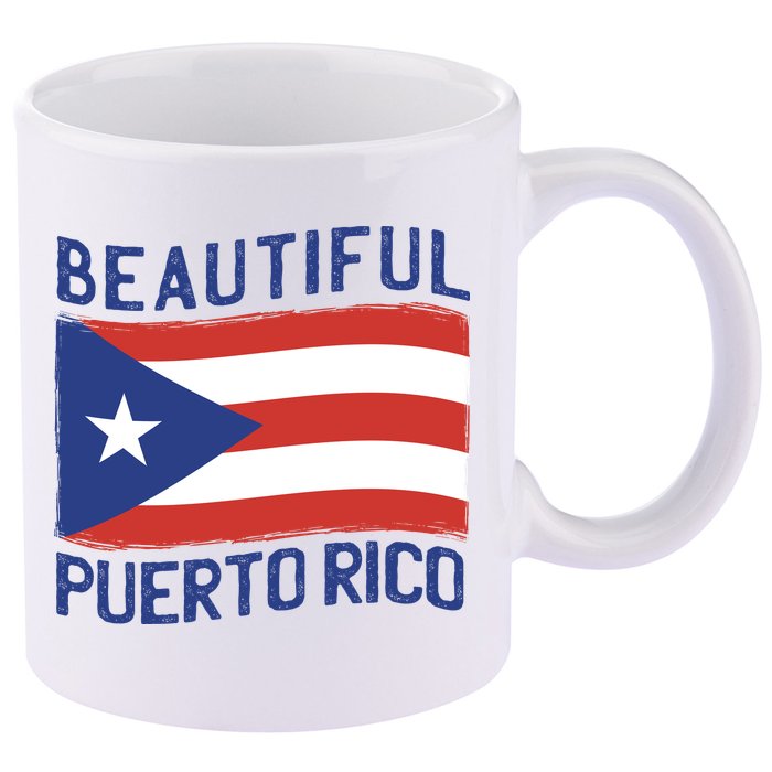 Beautiful Puerto Rico Flag 11oz C Handle Ceramic Mug