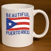 Beautiful Puerto Rico Flag 11oz C Handle Ceramic Mug