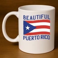 Beautiful Puerto Rico Flag 11oz C Handle Ceramic Mug