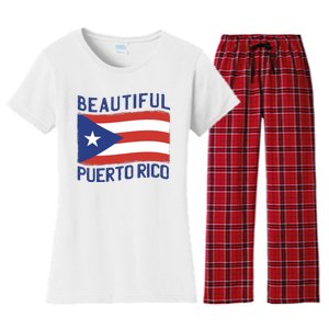 Beautiful Puerto Rico Flag Women's Flannel Pajama Set