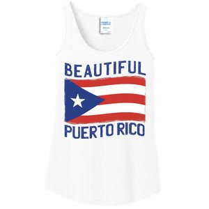 Beautiful Puerto Rico Flag Ladies Essential Tank