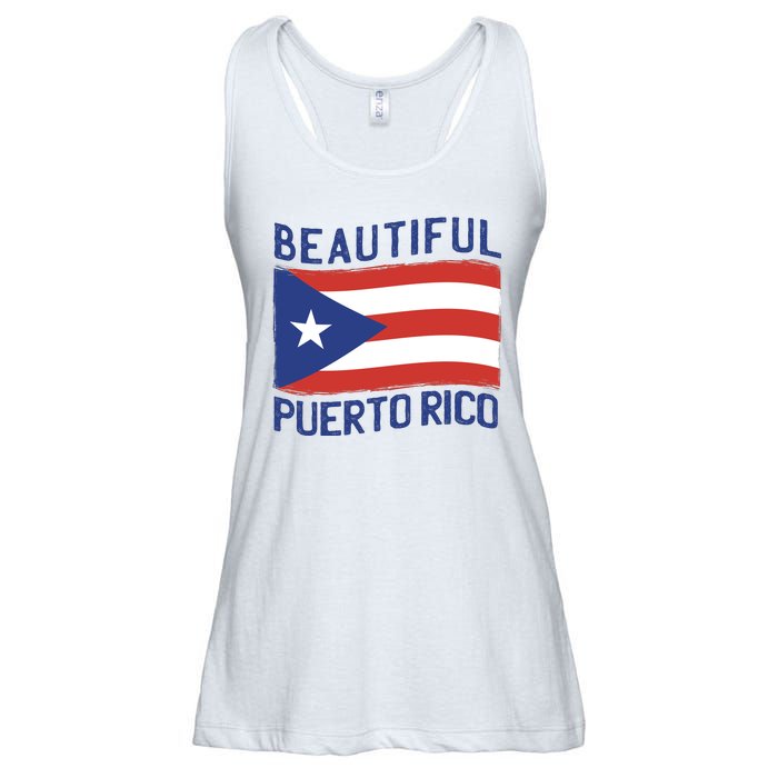 Beautiful Puerto Rico Flag Ladies Essential Flowy Tank