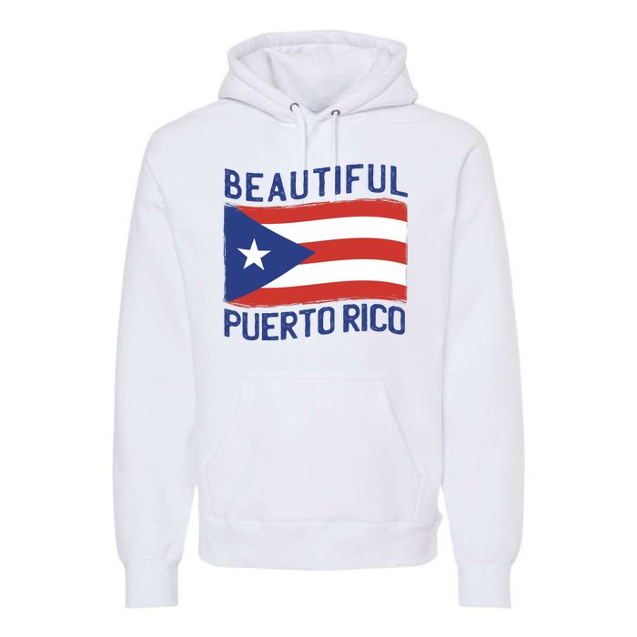 Beautiful Puerto Rico Flag Premium Hoodie