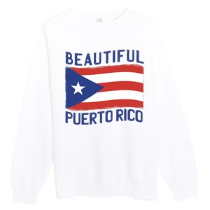 Beautiful Puerto Rico Flag Premium Crewneck Sweatshirt