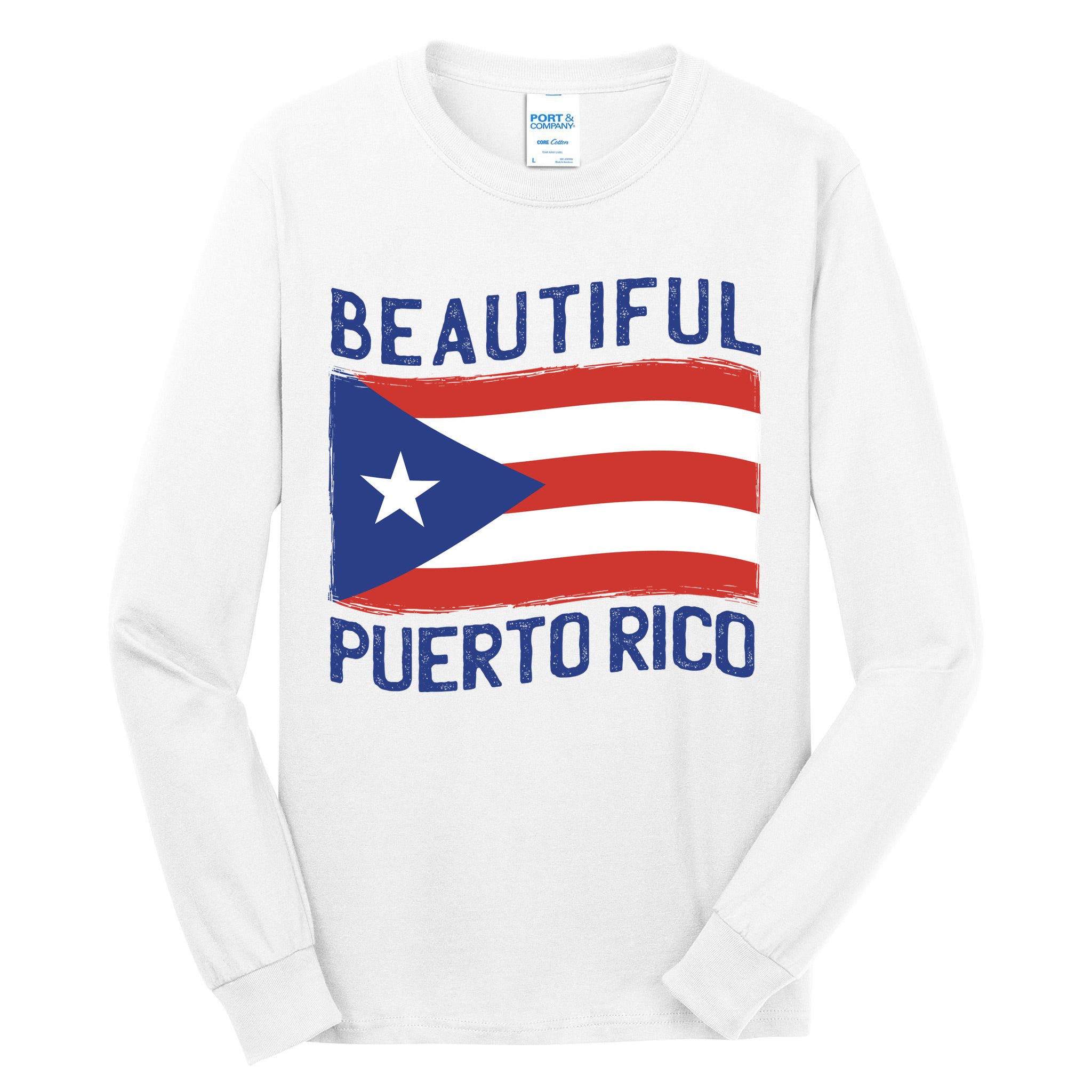 Beautiful Puerto Rico Flag Tall Long Sleeve T-Shirt
