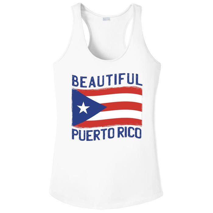 Beautiful Puerto Rico Flag Ladies PosiCharge Competitor Racerback Tank