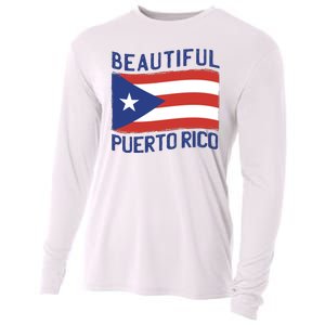 Beautiful Puerto Rico Flag Cooling Performance Long Sleeve Crew