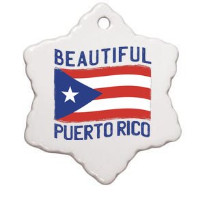 Beautiful Puerto Rico Flag Ceramic Star Ornament