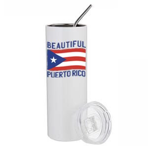 Beautiful Puerto Rico Flag Stainless Steel Tumbler