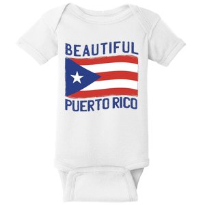 Beautiful Puerto Rico Flag Baby Bodysuit