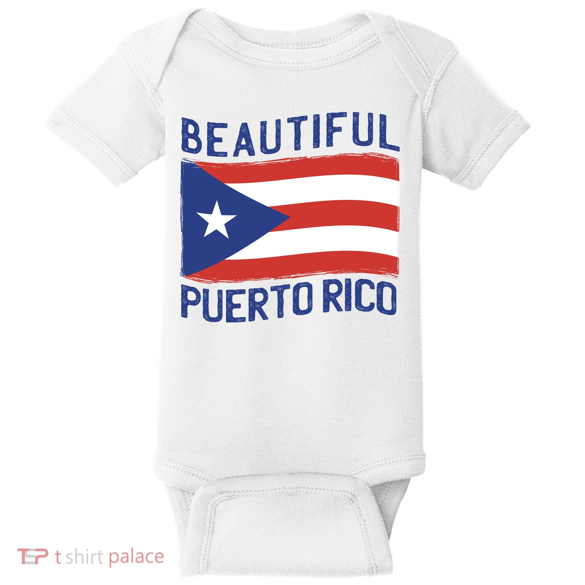 Beautiful Puerto Rico Flag Baby Bodysuit