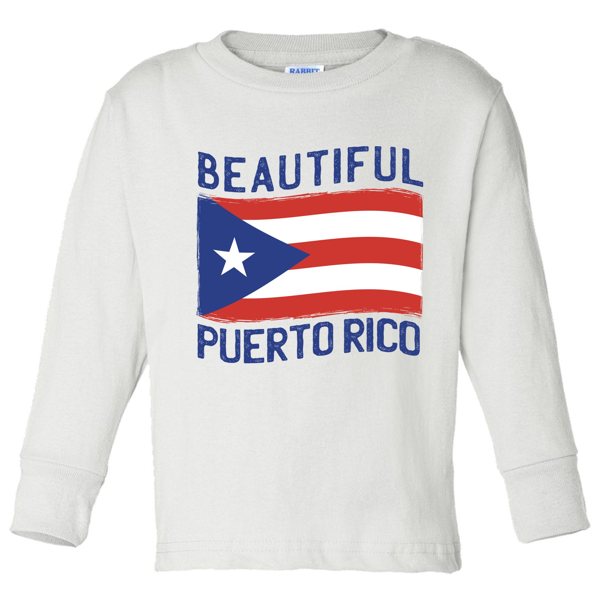 Beautiful Puerto Rico Flag Toddler Long Sleeve Shirt