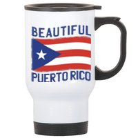 Beautiful Puerto Rico Flag Stainless Steel Travel Mug