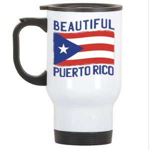 Beautiful Puerto Rico Flag Stainless Steel Travel Mug