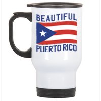 Beautiful Puerto Rico Flag Stainless Steel Travel Mug