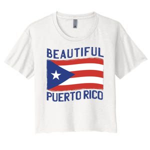 Beautiful Puerto Rico Flag Women's Crop Top Tee