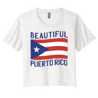 Beautiful Puerto Rico Flag Women's Crop Top Tee