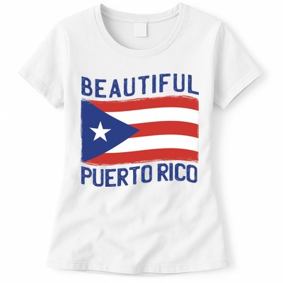 Beautiful Puerto Rico Flag Womens T-Shirt