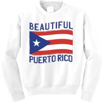 Beautiful Puerto Rico Flag Kids Sweatshirt