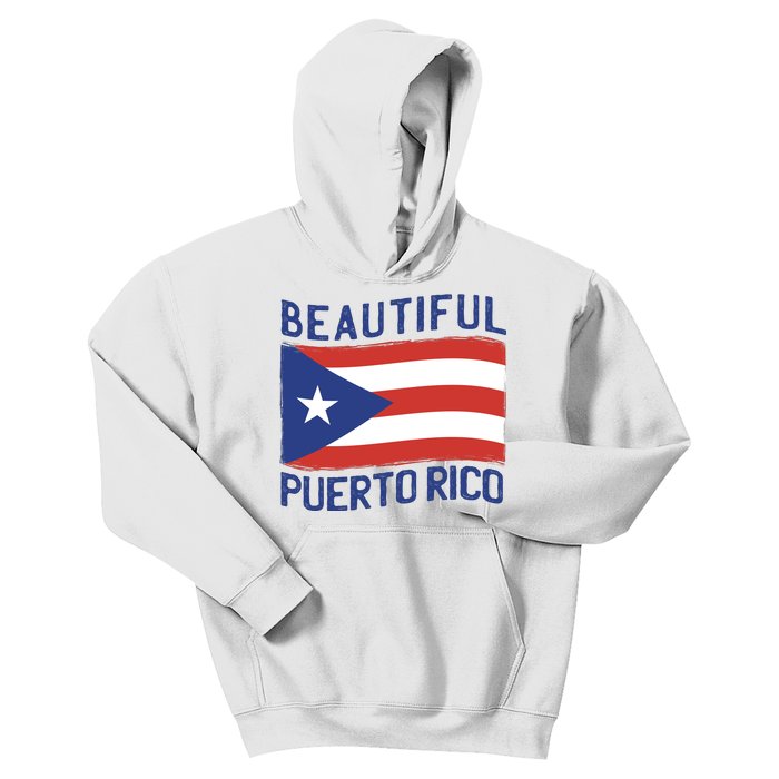 Beautiful Puerto Rico Flag Kids Hoodie