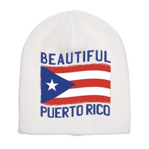 Beautiful Puerto Rico Flag Short Acrylic Beanie