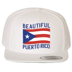 Beautiful Puerto Rico Flag Wool Snapback Cap