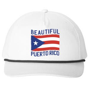 Beautiful Puerto Rico Flag Snapback Five-Panel Rope Hat