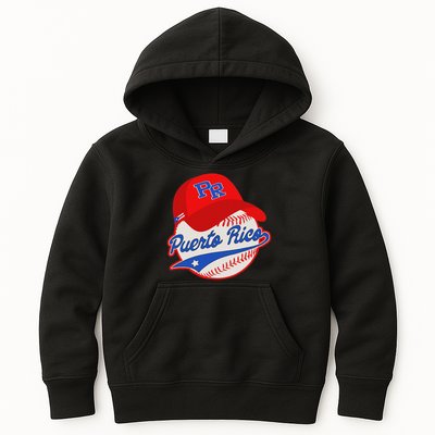 Boricua Puerto Rican Puerto Rico Baseball Kids Hoodie