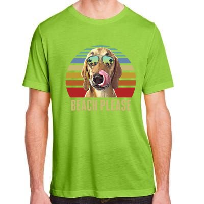 Beach Please Redbone Coonhound Dog Funny Summer Cool Gift Adult ChromaSoft Performance T-Shirt