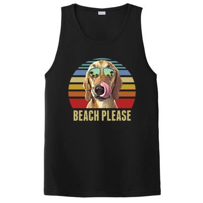 Beach Please Redbone Coonhound Dog Funny Summer Cool Gift PosiCharge Competitor Tank