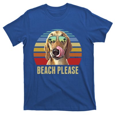 Beach Please Redbone Coonhound Dog Funny Summer Cool Gift T-Shirt