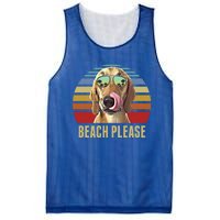 Beach Please Redbone Coonhound Dog Funny Summer Cool Gift Mesh Reversible Basketball Jersey Tank