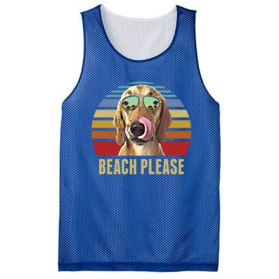 Beach Please Redbone Coonhound Dog Funny Summer Cool Gift Mesh Reversible Basketball Jersey Tank