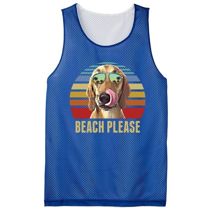 Beach Please Redbone Coonhound Dog Funny Summer Cool Gift Mesh Reversible Basketball Jersey Tank