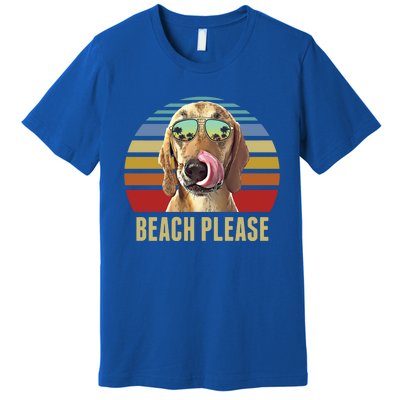 Beach Please Redbone Coonhound Dog Funny Summer Cool Gift Premium T-Shirt