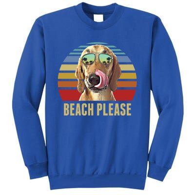 Beach Please Redbone Coonhound Dog Funny Summer Cool Gift Tall Sweatshirt