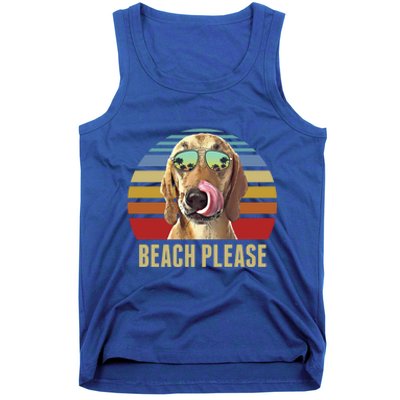 Beach Please Redbone Coonhound Dog Funny Summer Cool Gift Tank Top