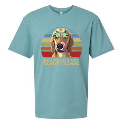 Beach Please Redbone Coonhound Dog Funny Summer Cool Gift Sueded Cloud Jersey T-Shirt