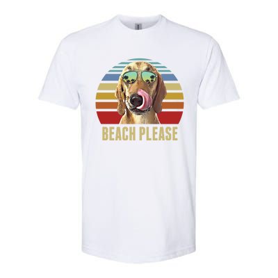 Beach Please Redbone Coonhound Dog Funny Summer Cool Gift Softstyle CVC T-Shirt