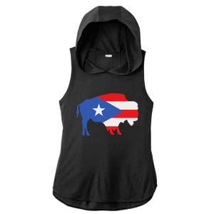 Buffalo Puerto Rico Buffalo New York Puerto Rican Ladies PosiCharge Tri-Blend Wicking Draft Hoodie Tank