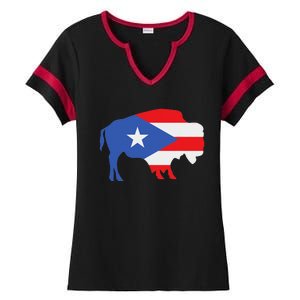 Buffalo Puerto Rico Buffalo New York Puerto Rican Ladies Halftime Notch Neck Tee