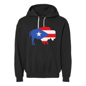 Buffalo Puerto Rico Buffalo New York Puerto Rican Garment-Dyed Fleece Hoodie