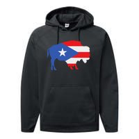 Buffalo Puerto Rico Buffalo New York Puerto Rican Performance Fleece Hoodie