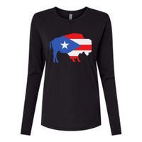 Buffalo Puerto Rico Buffalo New York Puerto Rican Womens Cotton Relaxed Long Sleeve T-Shirt