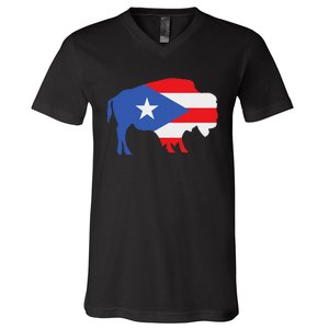 Buffalo Puerto Rico Buffalo New York Puerto Rican V-Neck T-Shirt