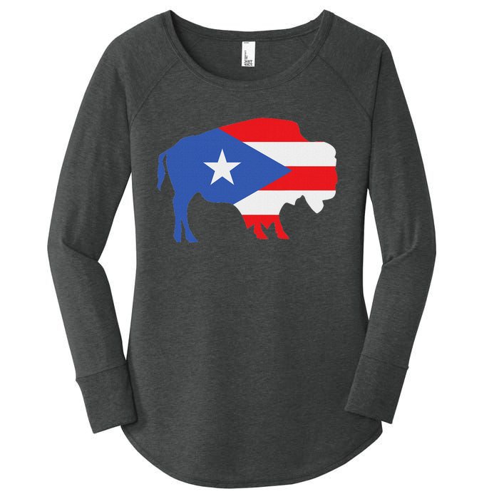 Buffalo Puerto Rico Buffalo New York Puerto Rican Women's Perfect Tri Tunic Long Sleeve Shirt