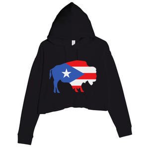 Buffalo Puerto Rico Buffalo New York Puerto Rican Crop Fleece Hoodie